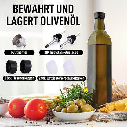 Zulay Kitchen Olive Oil Dispenser Bottle – 17oz Glass Oil Container