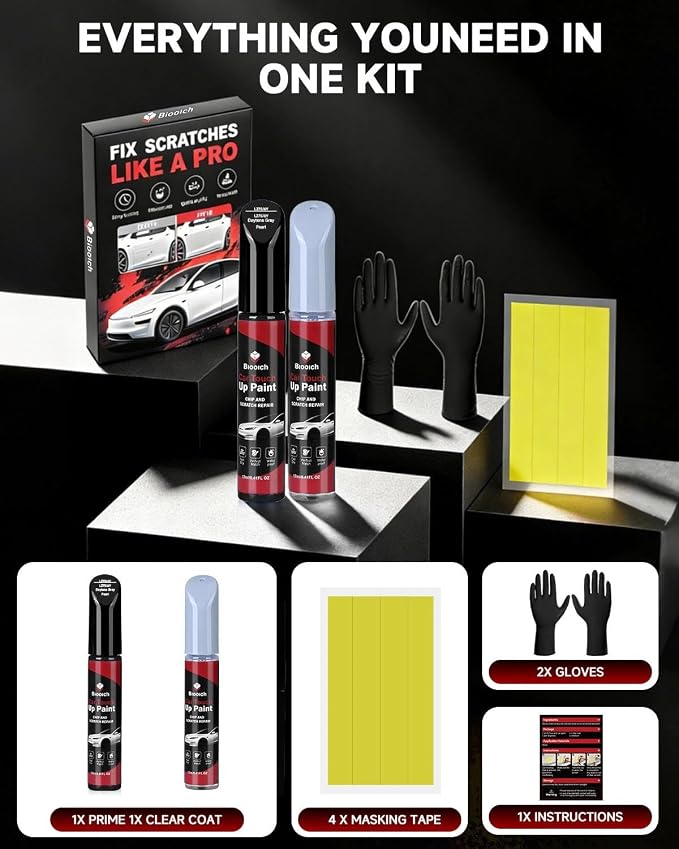 Daytona Gray Pearl LZ7S/6Y for Audi Touch Up Paint Kit[2K Clear Coat Included],Exact Color Match Touch Up Paint for Chip and Scratch