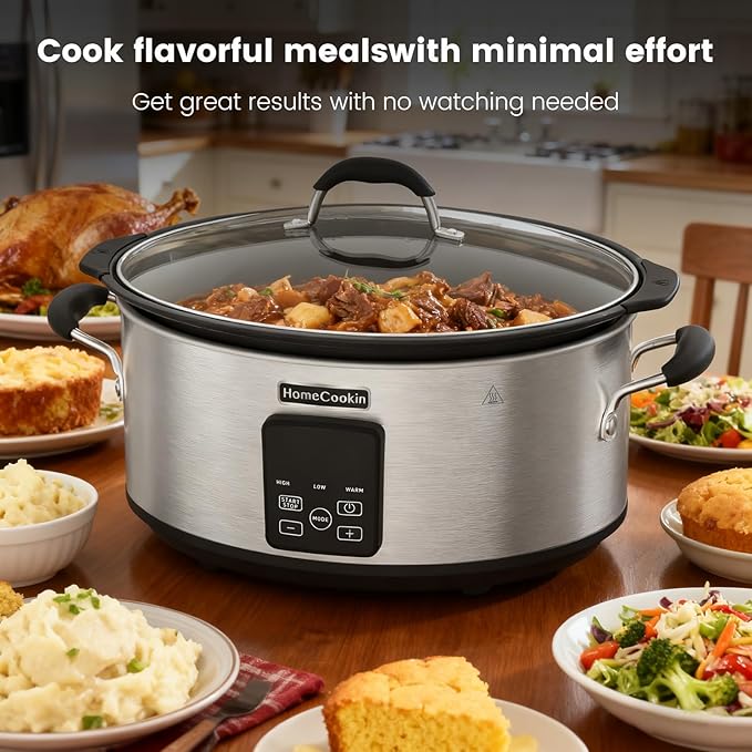 HOMECOOKIN Slow Cooker, Extra Large 10 Quart Digital Programmable Slow Cookers