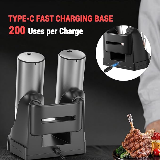 Electric Salt and Pepper Grinder Set