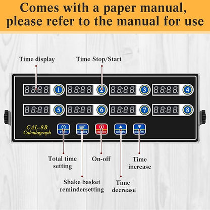 Relaxweex 1 Pack Commercial 8 Channel Digital Kitchen Timer, Wall Mount or