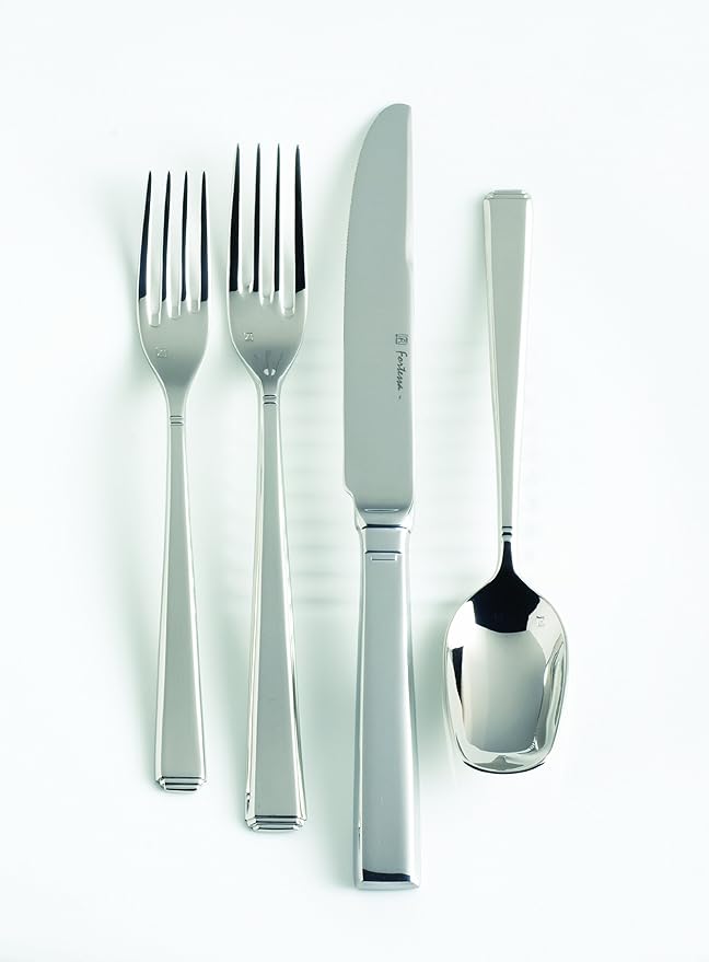 Fortessa Scalini 18/10 Stainless Steel Flatware, 5 Piece Place Setting, Service for 1