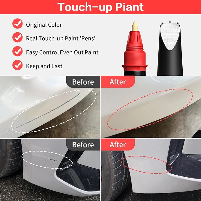 Carhoo A62 White Silver Metallic Compatible with MINI Cooper Exact Match Touch Up Paint Pen - 0.56 Fl Oz(16ml)
