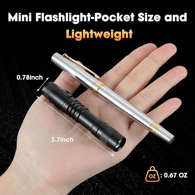 5PCS LED Pen Flashlight, Mini Pen Lights with Clip, Pocket Pen Flashlight Torch for Nurses, Small LED Handheld Slim Flashlights for Emergency, Overhaul, Outdoor Camping