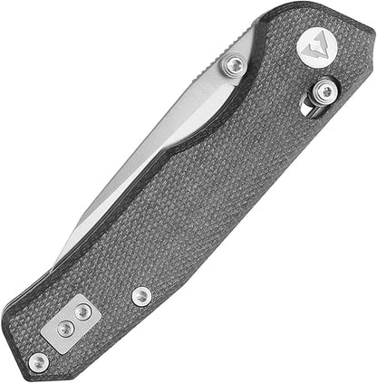 CMB Explorer Micarta Handle 14C28N Steel Blade Crossbar Lock Knife Pocket Folding Tactical Survival Camping Hiking Outdoors EDC Knife with Pocket Clip for Men Women CMB-18 (CMB-18C)