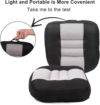 Srutirbo Car Booster Seat Cushion Heightening Height Boost Mat, Breathable Mesh Portable Car Seat Pad Angle Lift Seat for Car, Office,Home (Pure Black)