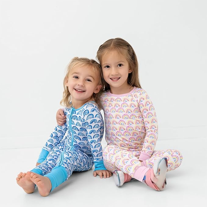 Little Sleepies Two-Piece Pajama Set for Boys & Girls, Soft Viscose from Bamboo Toddler Pajamas for Kids, Family Matching PJs
