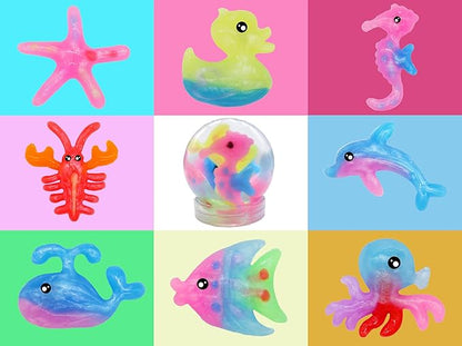 Magic Water Elf Toy Kit, 20 Bottles 24 Molds 70ML Aqua Fairy Water Gel Kit with Sparkling Magic Gel Glow in The Dark, Crate Your Own Magic Water Pets Aqua Fairy Craft Kits for Kids