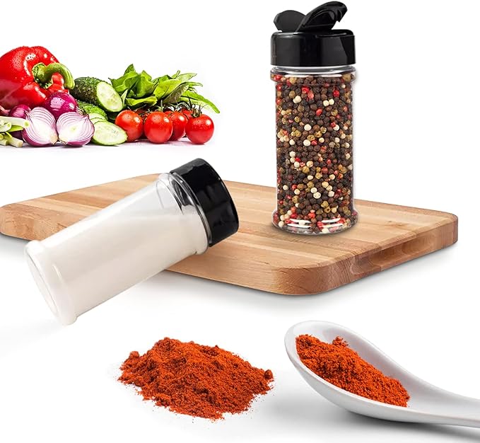 RoyalHouse 12 Pack 5.5 Oz Plastic Spice Jars