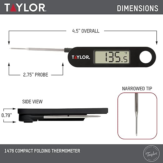 Taylor 1476 Instant Read Digital Meat Food Grill BBQ Cooking Kitchen Thermometer