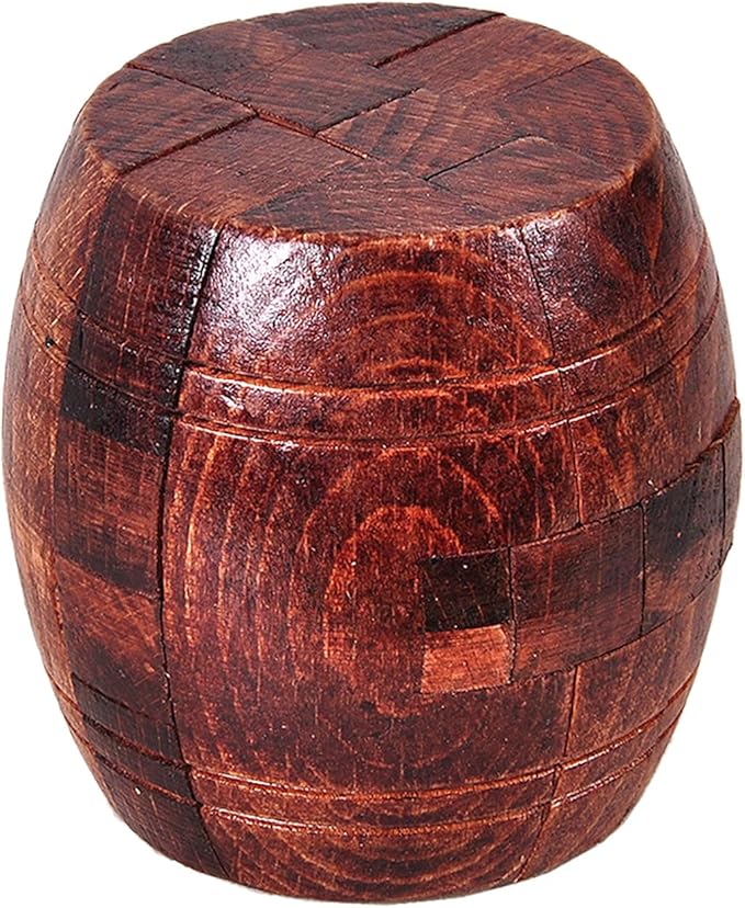Ahyuan Handmade Powder Barrel Wooden Puzzles for Adults an Interlocking 3D Brain Teaser Puzzles for Adults Hidden Passage Works on a Classic Mechanical Puzzle Concept (Rosewood)