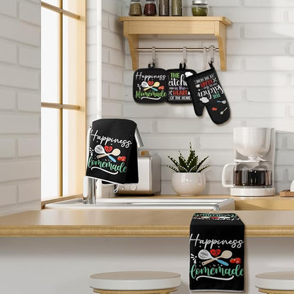 Sratte 6 Pcs Kitchen Decor Accessories Set Farmhouse Towels Pot Holders Oven