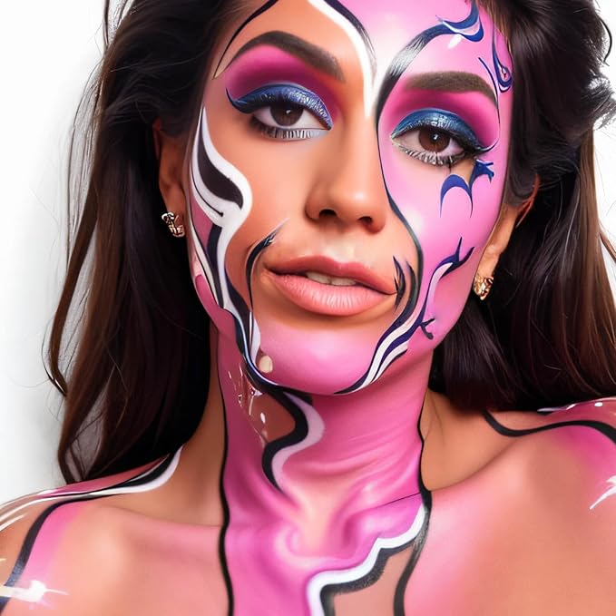 MEICOLY Pink Face Body Paint Stick(1.06 Oz),Blendable Halloween Face Paint ,Pink Accessories for Spirit Week,Sweatproof Waterproof Body Paint Makeup Oil Based Stick for Special Effects SFX Cosplay