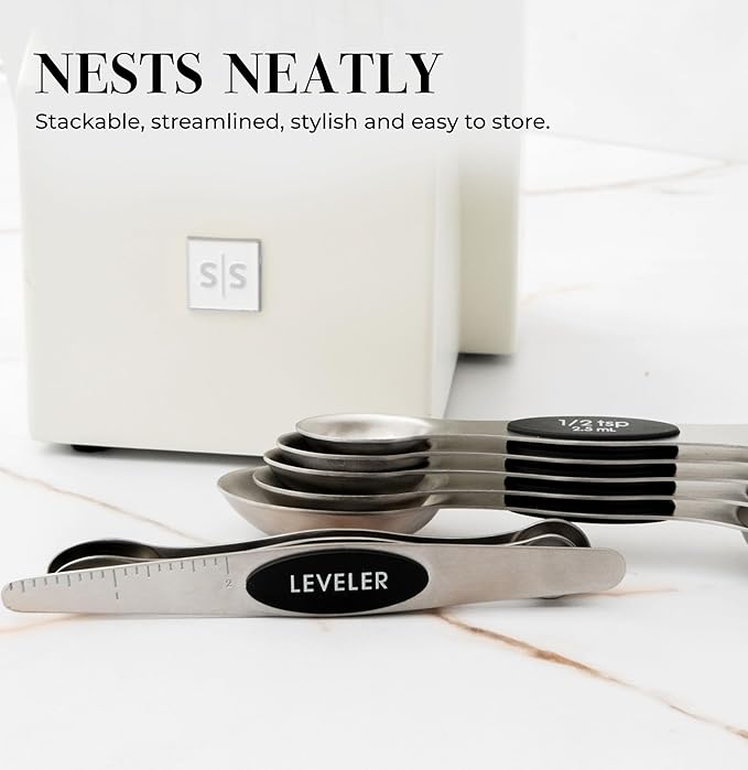 Stanless Steel Magnetic Measuring Spoons Set