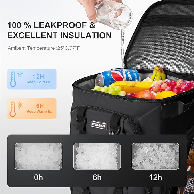 Beach Cooler Backpack for Men 36cans Insulated Backpack Cooler Lunch Bag for Women Camping Hiking Picnic Travel for 18 Hours Cooling 30L