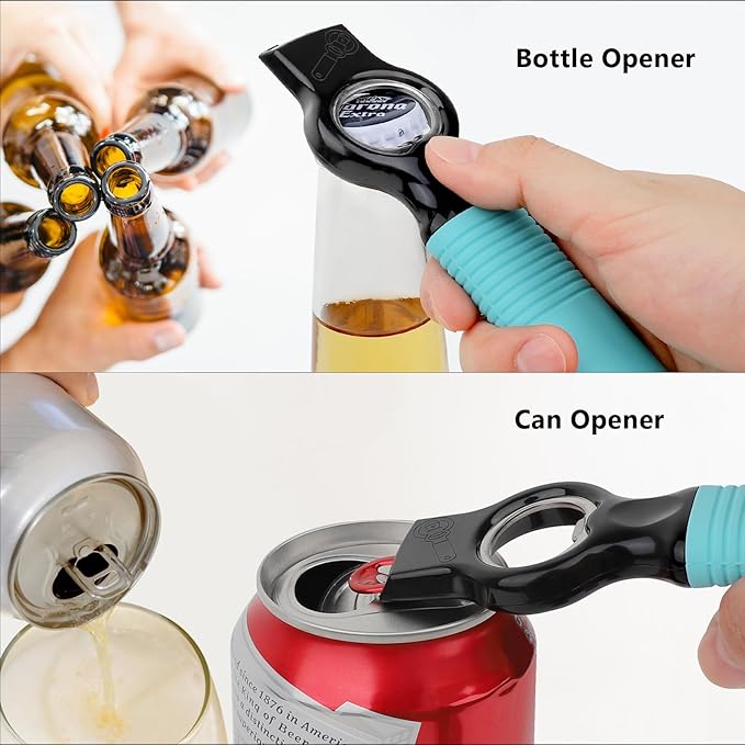 2-Pack Magnetic Beer Bottle Opener & Soda Can Opener, 2-in-1 Bottle Opener and