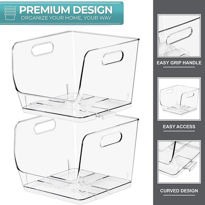 Sorbus Stackable Storage Bins Open Front, Pantry Bins