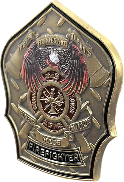 Firefighter Challenge Coin – Military Challenge Coin – Firefighter Coins Prayer Challenge Coins – Thin Red Line – Commemorative Firemen Souvenir Gift –Thank You for Your Service
