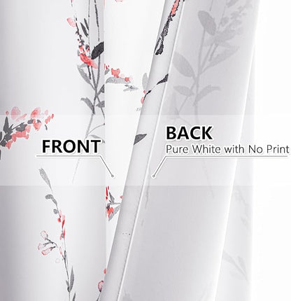 MYSKY HOME Floral Curtains 84 Inch Length