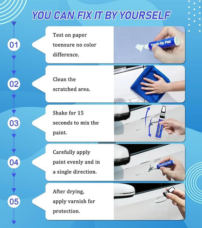Black Touch Up Paint for Cars, Car Paint Touch Up Pen with Varnish Clear Coat Pen 2pcs, Car Scratch Repair Pen, Lasting Auto Scratch Remover, Quick and Easy Fix Vehicles Chip Rim Scuff Repair
