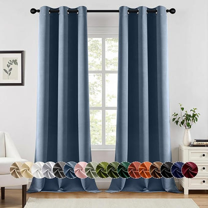 MIULEE Stone Blue Blackout Curtains