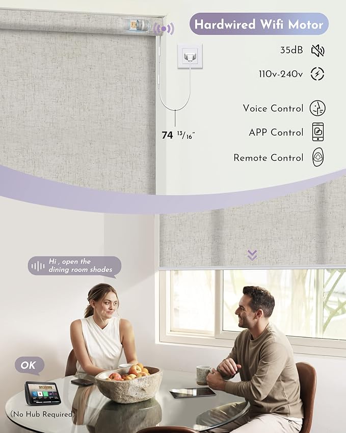 Graywind Motorized Light Filtering Shades Compatible