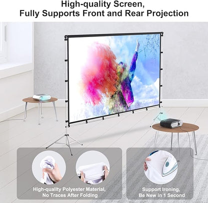 Projector Screen with Stand, Vamvo 100 inch Portable Foldable Projection Screen