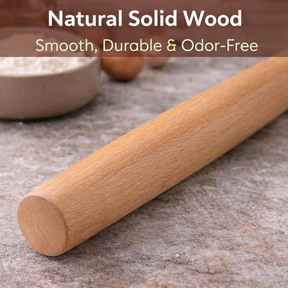 17 Inch French Rolling Pin, Wooden Dough Roller