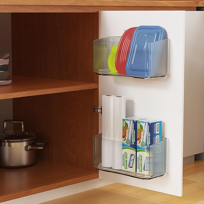 MaraFansie 4 Pack Over Cabinet Organizer Storage Lid Organizer Caddy Space