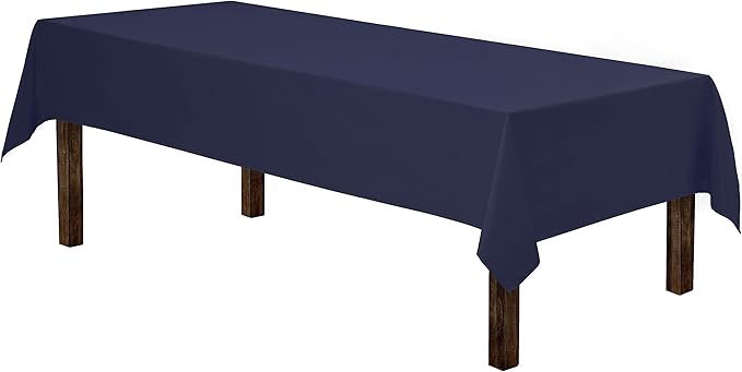Gee Di Moda Rectangle Tablecloth - 60 x 102 Inch Navy Blue Table Cloth for 6 Foot Rectangle Table - Heavy Duty Washable Fabric - for 6 Ft Buffet Table, Holiday Party, Dinner, Wedding & Baby Shower