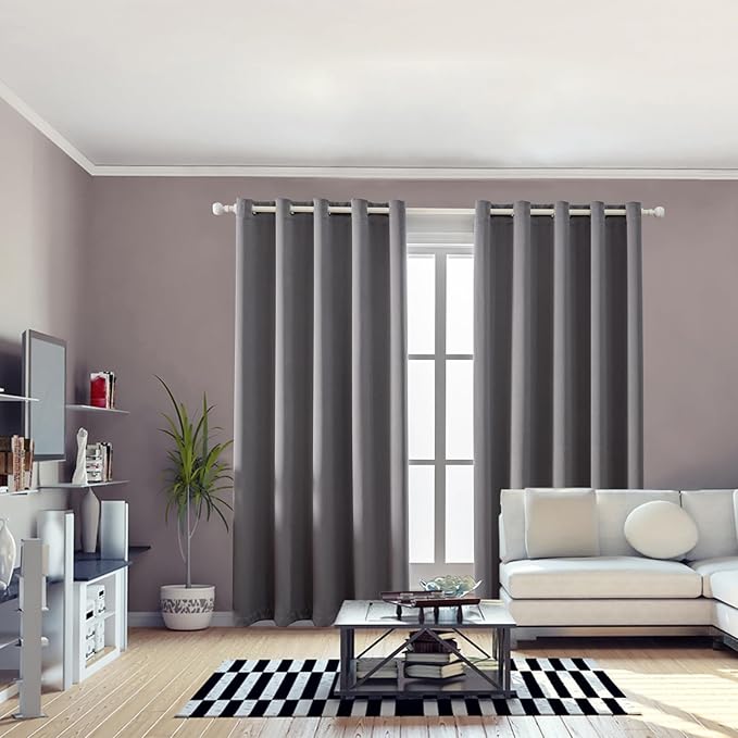 Anytime 100% Blackout Curtain 2 Panels Set, Thermal Insulated Window Drapes