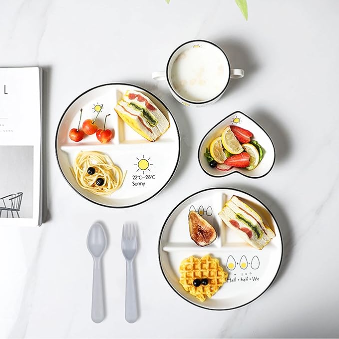 12 Pcs Kids Spoons and Forks Toddler Utensils Plastics Reusable Silverware Baby Cutlery Set Feeding Dinnerware Utensils BPA Free Microwave Dishwasher and Freezer Safe- Grey