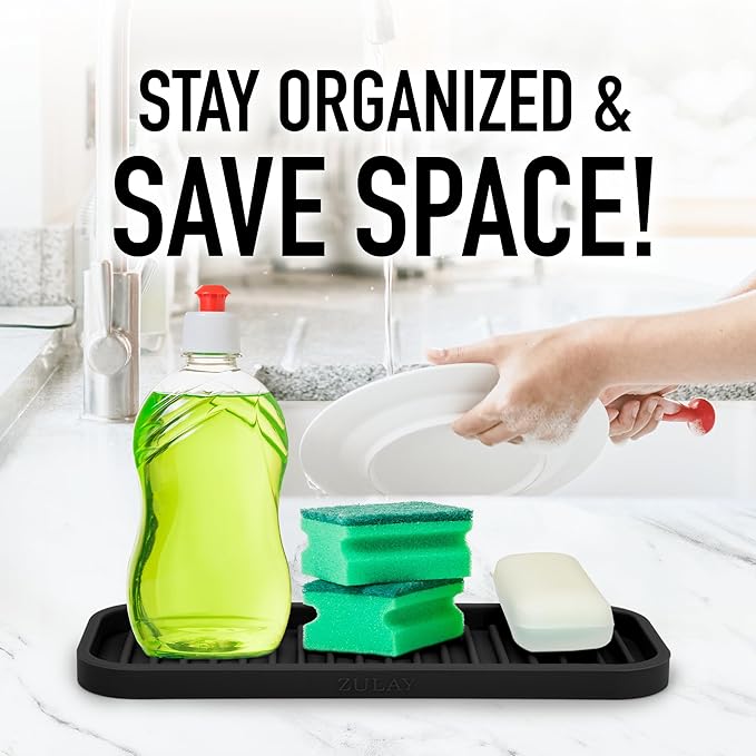 Zulay Kitchen Silicone Sponge Holder