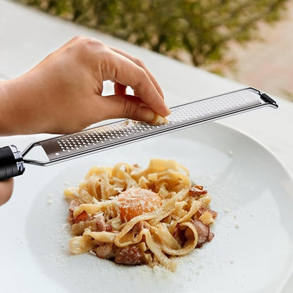 Lemon Zester and Cheese Grater with Secure-Grip Handle - Stainless Steel, 15x1.4 inches