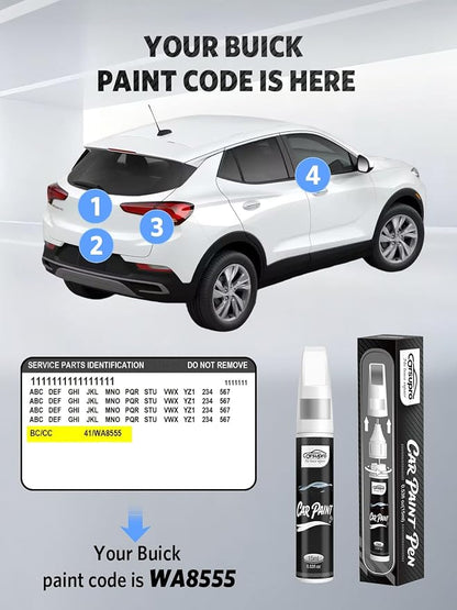 Moonstone Gray Metallic(GXD/WA130H) for Buick Touch Up Paint Pen, 2 in 1 Car Scratch Remover with Pen Tip and Brush, Precise Color Match for Car Paint Scratch Repair, Quickly and Easily Fix Chips and Nicks