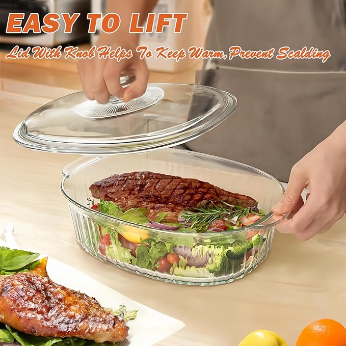 Reasim 2.8L/3Qt Glass Casserole Baking Dish