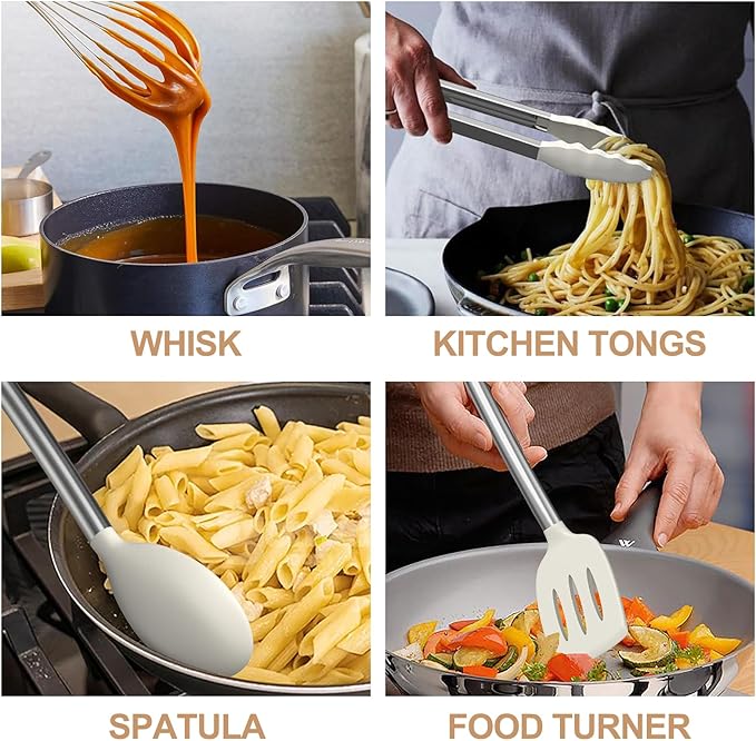 Kitchen Utensils Set-Umite Chef 34 Pcs Silicone Cooking Utensils Set