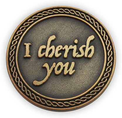 Bulk Set of 10 Romantic Love Expression Coins, I Cherish You, I Can't Stop Thinking About You, Anniversary Pocket Tokens for Date Night, Love Gift for Men & Women, from Him or Her