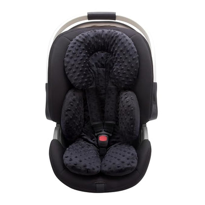 Pro Goleem Infant Car Seat Insert, Baby Head Neck Body Support, Soft Minky Newborn Car Seat Strap Pads, 2-in-1 Reversible, Boys and Girls, Black