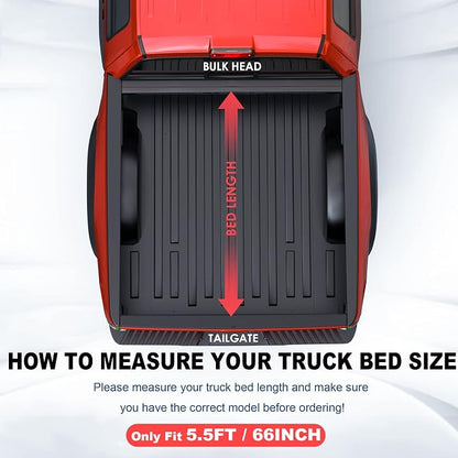 MOSTPLUS Quad Fold Hard Truck Bed Tonneau Cover Compatible with 2007-2013 Toyota Tundra Fleetside w/OE Rail System 5.5 FT 66.7 inch -4 Fold Aluminum Bed Cover