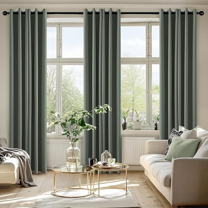 MIULEE Dark Mallard Blackout Curtains