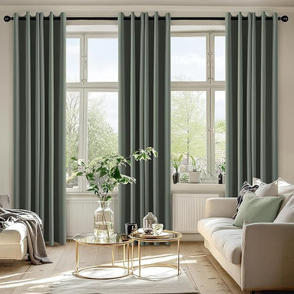 MIULEE Dark Mallard Blackout Curtains