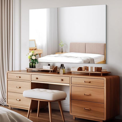 CILIBER Frameless Rectangle Mirror, 36x48 Inch Large Bathroom Mirrors
