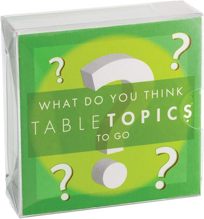 TableTopics What Do You Think To Go - 40 Conversation Starter Cards for Kids to Share Their Thoughts, Fun Question Card Game for Quality Family Dinner Time or Game Night, Take Anywhere
