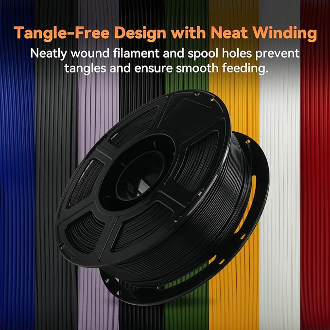 FLASHFORGE PLA Filament 1.75mm +/- 0.02mm, Matte Black 3D Printer Filament 1kg (2.2lbs) Spool, Excellent Printing Performance, Easy to Use for Most FDM 3D Printers