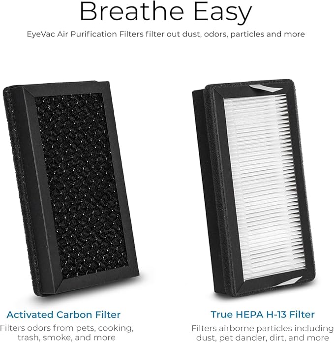 EyeVac Air 2-in-1 HEPA Air Purifier & Touchless Vacuum Automatic Dustpan - Ultra Fast & Powerful - Covers 600 Sq ft - Corded Canister Vacuum, Bagless, Automatic Sensors, 1000 Watt (Black/Silver)