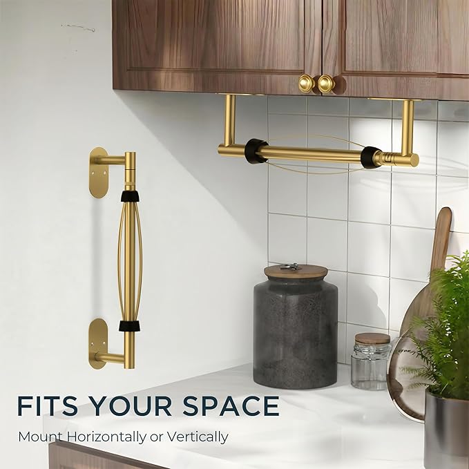 FORIOUS Paper Towel Holder Under Cabinet, One Hand Operable