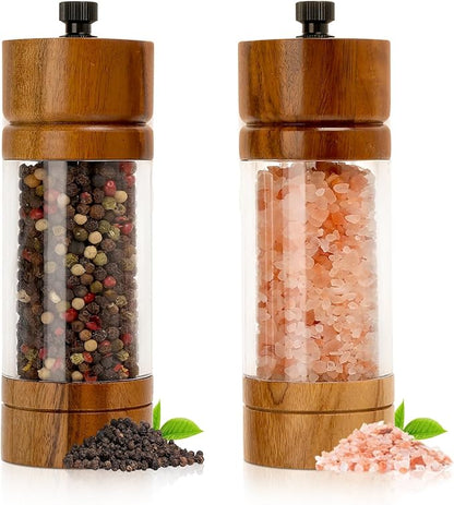 Salt and Pepper Grinder Set, Manual Salt Pepper Mills Grinders