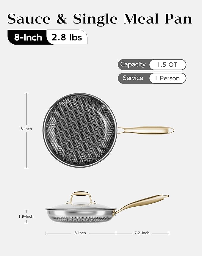 Honeycomb Stainless Steel Nonstick Frying Pan