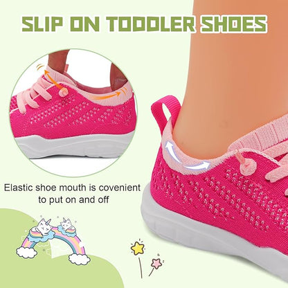 JIASUQI Toddler Shoes for Boys Girls Slip on Sneakers Wide Toe Walking Shoes Toddler Sock Shoes
